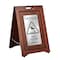 Alpine Industries Double-Sided Stainless Steel Plated Wooden Bilingual Caution Wet Floor Sign ALP499-SSB-MK - alternate 7